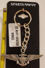 US Navy (USN) Pilot Aviator Wings Pewter Keychain