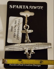 Consolidated WWII PBY Catalina Large Pewter Airplane Zipper/Bag Pull