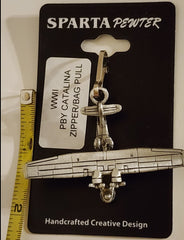 Consolidated WWII PBY Catalina Large Pewter Airplane Zipper/Bag Pull