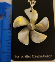 Ship's Propeller Pewter Keychain