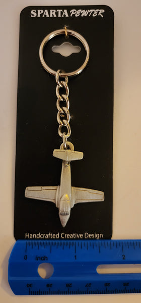 Canadair CL-41 Tutor (Snowbirds) Pewter Airplane Keychain