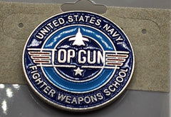 Top Gun United States Navy Fighter Weapons Round Lapel Pin