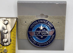 Top Gun United States Navy Fighter Weapons Round Lapel Pin