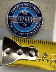 Top Gun United States Navy Fighter Weapons Round Lapel Pin