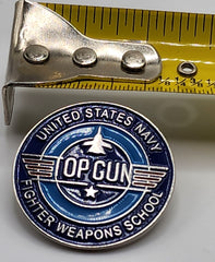 Top Gun United States Navy Fighter Weapons Round Lapel Pin