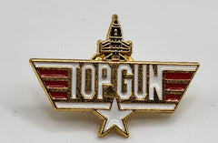 Top Gun Fighter Plane Star Mini Red/White Wing Lapel Pin
