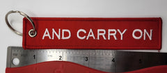 Keep Calm And Carry On Embroidered Keychain
