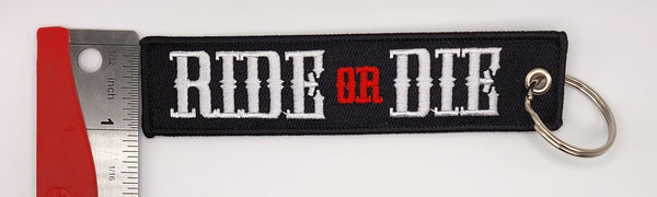 Ride Or Die Embroidered Keychain
