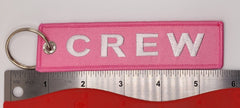 Crew Pink Embroidered Keychain