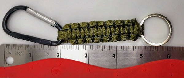 Army Olive Drab Green Paracord Carabiner Keychain