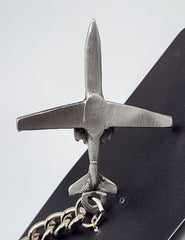 LearJet 28 Pewter Airplane Keychain