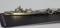 USS Joseph P. Kennedy, Jr. DD-850 Gearing Class Destroyer 3D Ship Pewter Keychain