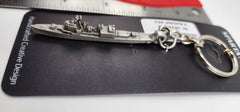 USS Joseph P. Kennedy, Jr. DD-850 Gearing Class Destroyer 3D Ship Pewter Keychain