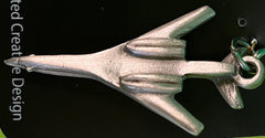 Bottom side of B-1 Bomber Keychain