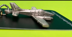 Beechcraft Baron Pewter Airplane Keychain