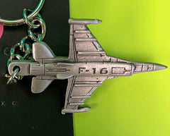 General Dynamics F-16 Fighting Falcon Airplane Pewter Keychain