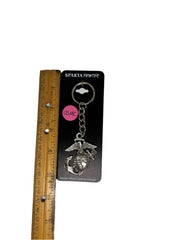 United States Marine Corps (USMC) 3D Crest Logo Pewter Keychain