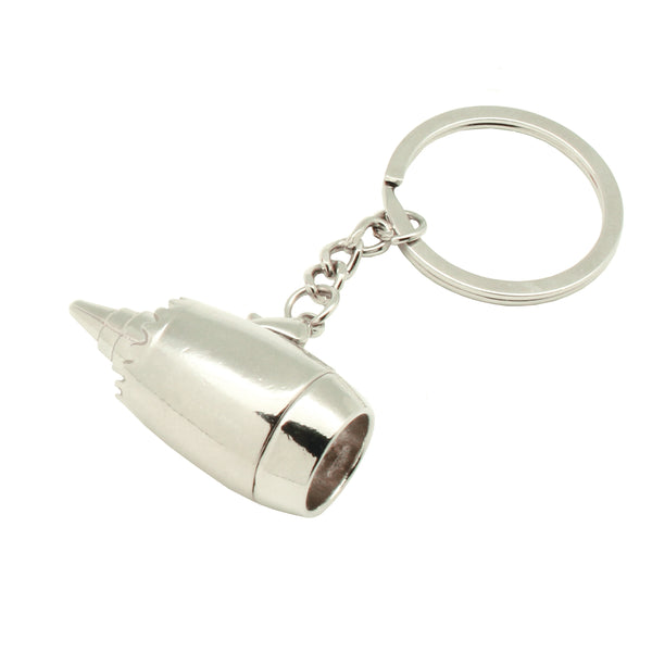 Silver Jet Engine Keychain