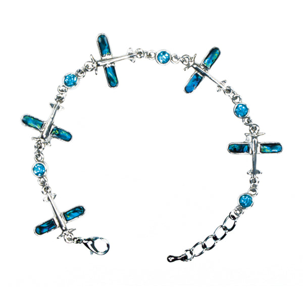 Airplane Paua Shell Bracelet