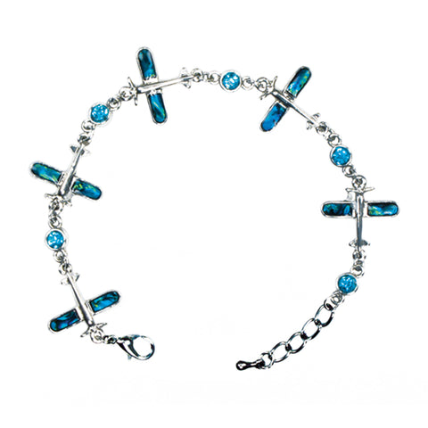 Airplane Paua Shell Bracelet