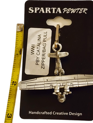 Consolidated WWII PBY Catalina Large Pewter Airplane Zipper/Bag Pull