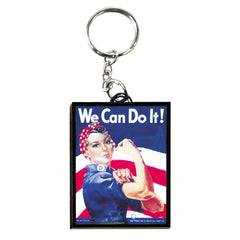 2D Rosie The Riveter Epoxy Keychain