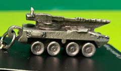 General Dynamics Stryker Armored Vehicle Pewter Keychain