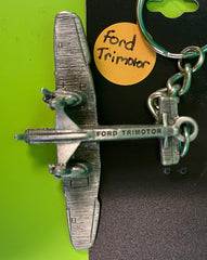 Ford Tri-Motor "Tin Goose" Pewter Airplane Keychain