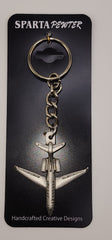 Bombardier Challenger 300 Jet Airplane Pewter Keychain
