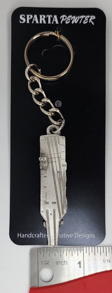 USS Gerald R. Ford-Class Aircraft Carrier 3D Pewter Ship Keychain
