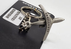 Bombardier Challenger Jet Airplane Pewter Keychain