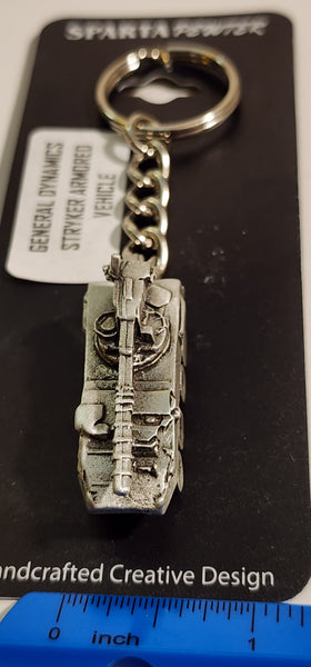 General Dynamics Stryker Armored Vehicle Pewter Keychain