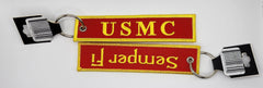 USMC Marines Red/Yellow Embroidered Keychain