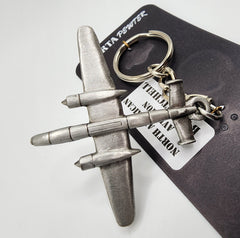 North American Aviation B-25 Mitchell Airplane Pewter Keychain