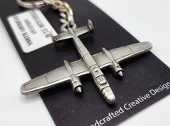 North American Aviation B-25 Mitchell Airplane Pewter Keychain