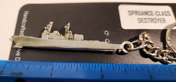 Spruance-Class Destroyer Pewter Ship Keychain