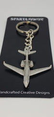 Bombardier Challenger 300 Jet Airplane Pewter Keychain