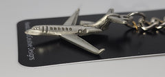 Bombardier Challenger 300 Jet Airplane Pewter Keychain
