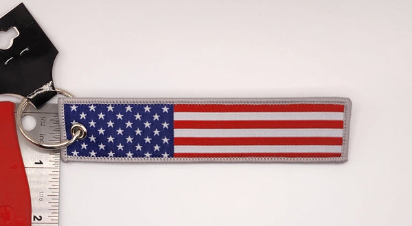 United States Flag Embroidered Keychain