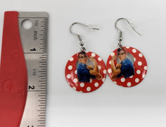 Rosie the Riveter Cutout Hoop Earrings