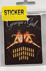 B-25 "Georgie's Gal" Nose Art Mission Bomb Mini Sticker