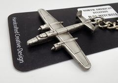 North American Aviation B-25 Mitchell Airplane Pewter Keychain