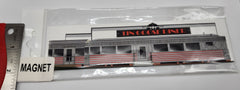 Tin Goose Diner Building Sketch Long Rectangle Magnet