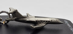 Bombardier Challenger Jet Airplane Pewter Keychain