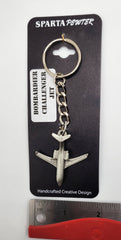Bombardier Challenger Jet Airplane Pewter Keychain