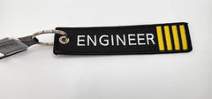 Engineer with Gold Stripes Embroidered Keychain