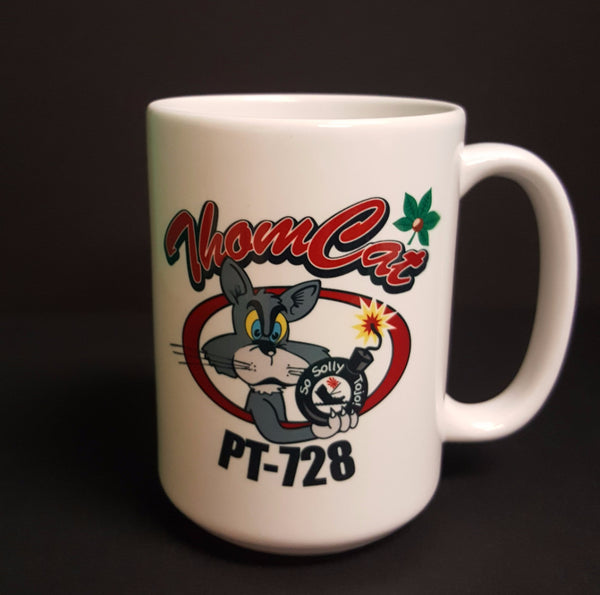 WWII PT-728 Thomcat Boat Logo Ceramic Mug