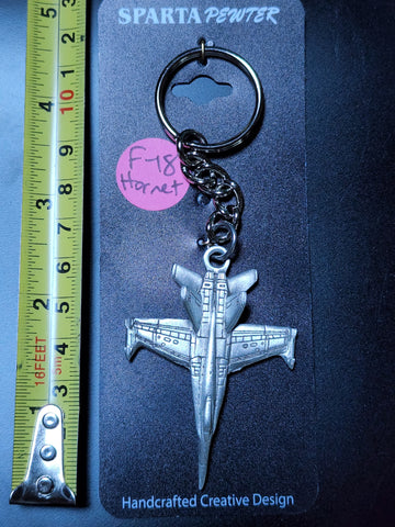 McDonnell Douglas F/A-18 Hornet Fighter Airplane Pewter Keychain