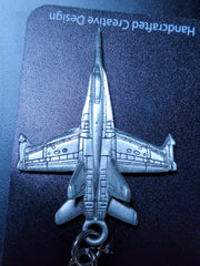McDonnell Douglas F/A-18 Hornet Fighter Airplane Pewter Keychain