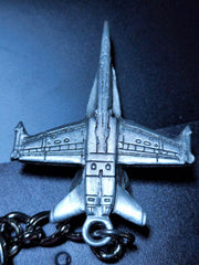 McDonnell Douglas F/A-18 Hornet Fighter Airplane Pewter Keychain